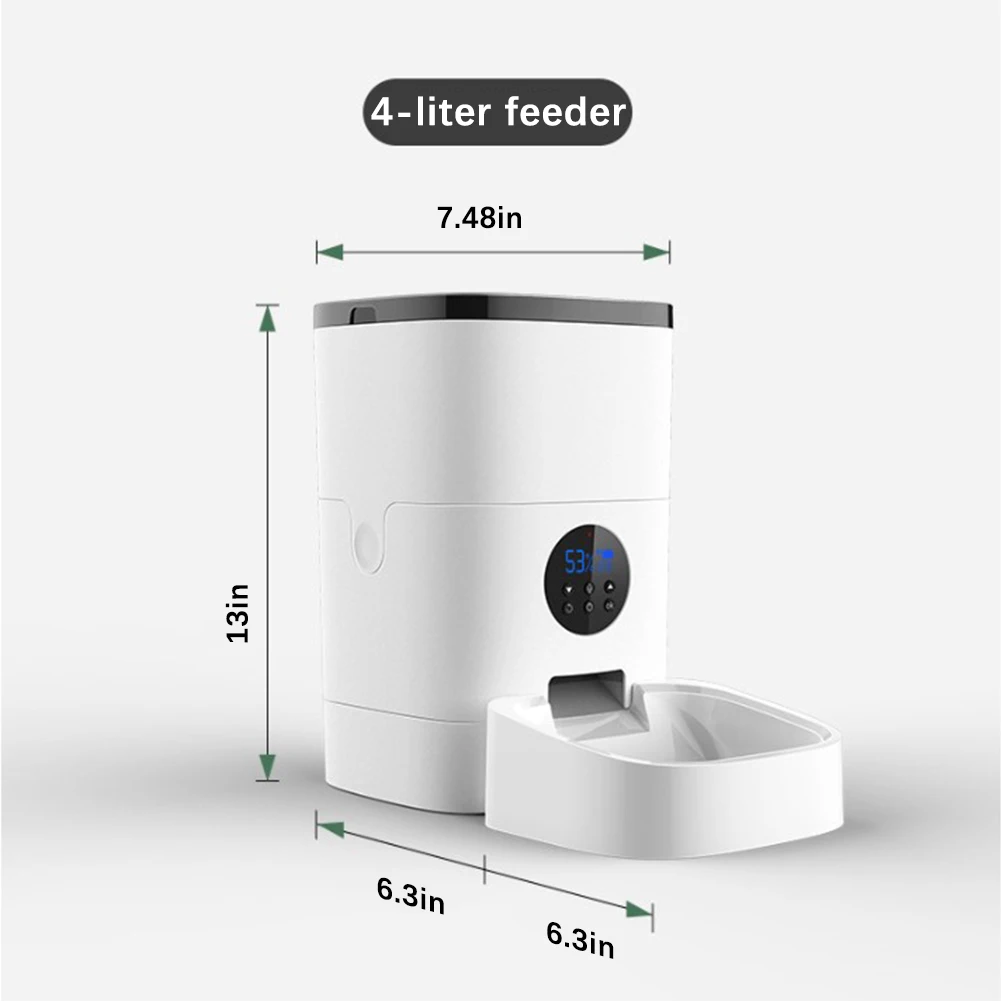 VIP 4L/6L Automatic Pet Feeder Remote Control APP Voice Recorder Timing Feeding LCD Screen Food Dispenser Pet Supplies