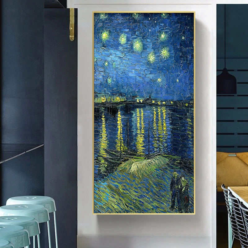 Импрессионистская Звездная ночь Ван Гога знаменитые картины на холсте