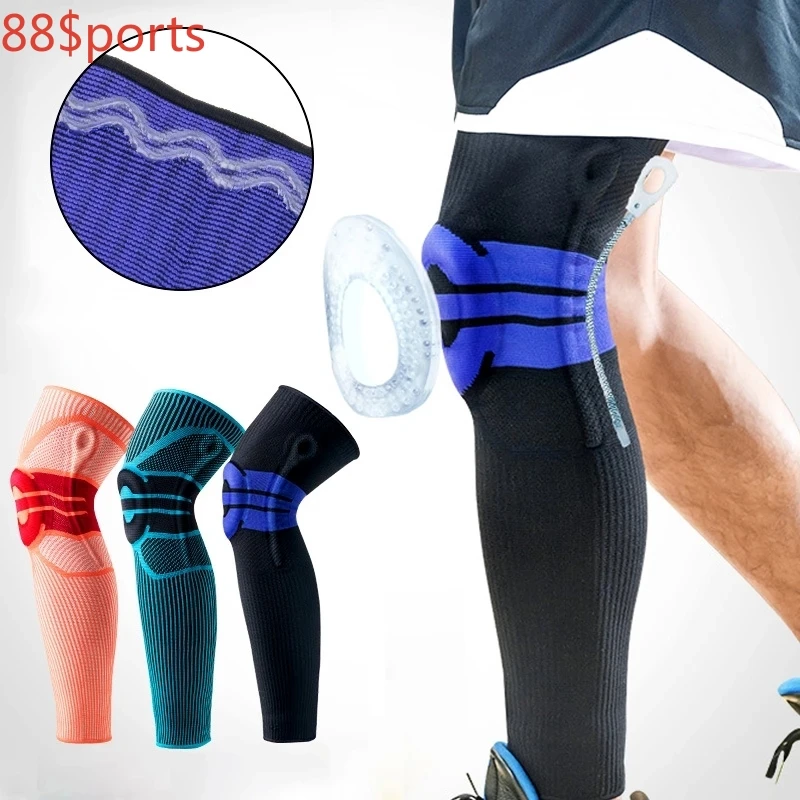 New 1 Piece Long Sports Knee Pads Support Silicone Spring Knee Protector Arthritis Injury Gym Basktball Knee Brace Knee Sleeve 
New 1 Piece Long Sports Knee Pads Support Silicone Spring Knee Protector Arthritis Injury Gym Basktball Knee Brace Knee Sleeve