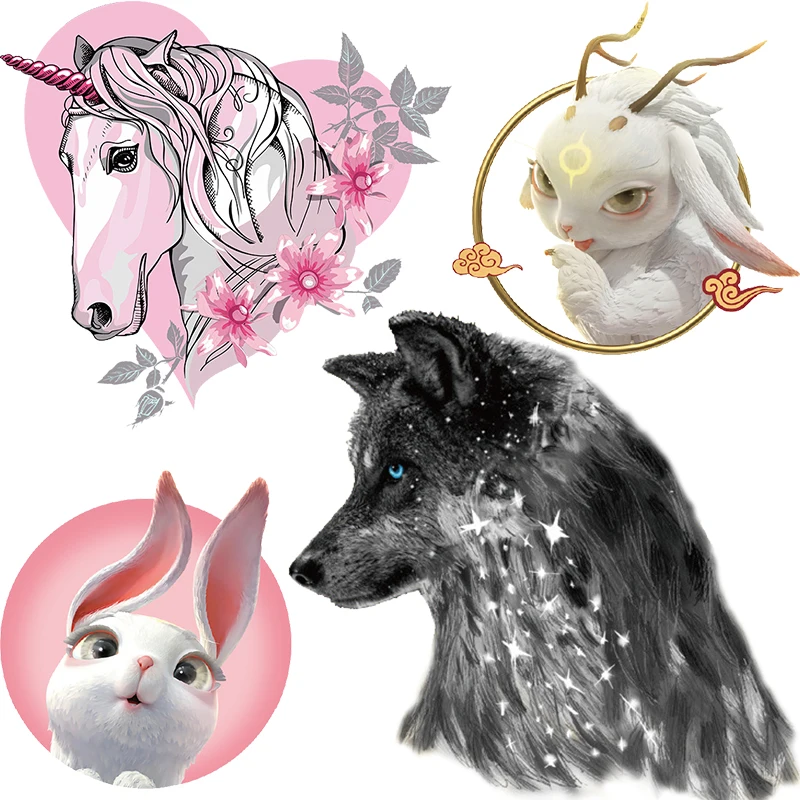 Heat Transfers Wolf Stickers Iron on Transfers For Clothing Cartoon Unicorn Thermo Adhesive Sticker Clothing Stickers on Clothes
Heat Transfers Wolf Stickers Iron on Transfers For Clothing Cartoon Unicorn Thermo Adhesive Sticker Clothing Stickers on Clothes