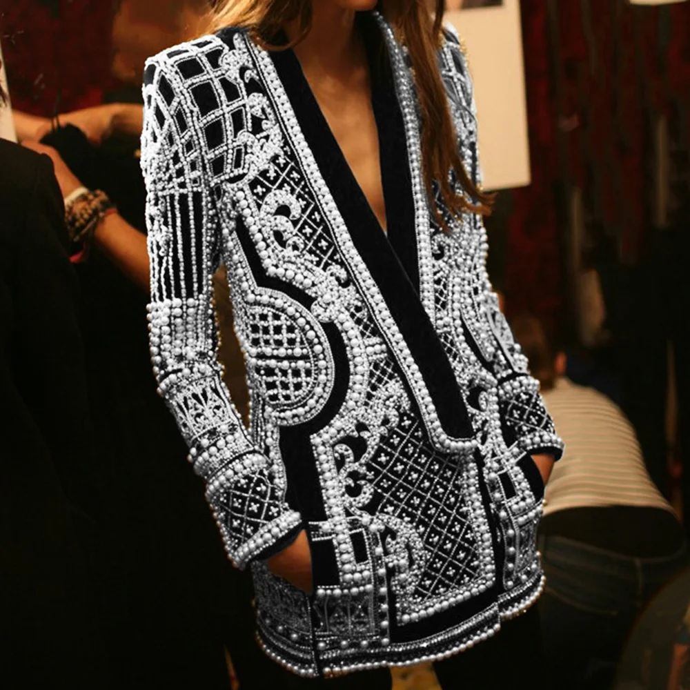 2021 Spring Jacket Coat Women Bead Vintage Blazer Jackets Suit Overcoat Female Vintage Fashion V-Neck Stylish Outwear Coats New
2021 Spring Jacket Coat Women Bead Vintage Blazer Jackets Suit Overcoat Female Vintage Fashion V-Neck Stylish Outwear Coats New