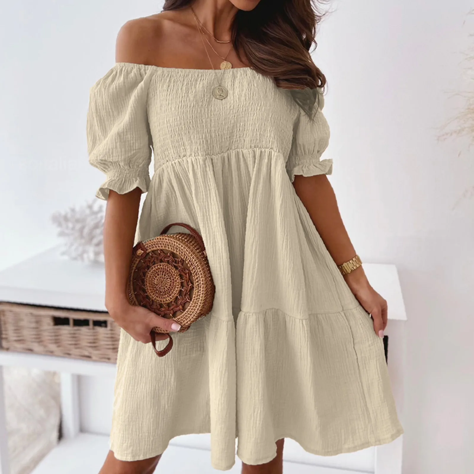 Holiday Pleated Dresses Casual Women Solid Dress Long Lantern Sleeve Maxi Dress Stylish Vestido VONDA Beach 2021 Long Dresses
Holiday Pleated Dresses Casual Women Solid Dress Long Lantern Sleeve Maxi Dress Stylish Vestido VONDA Beach 2021 Long Dresses