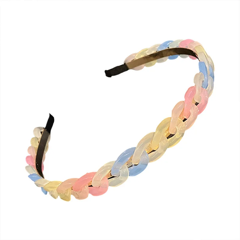 Ladies metal chain twisted Woven headband girl simple candy color pressure hair non slip leather headband ins popular headwear
Ladies metal chain twisted Woven headband girl simple candy color pressure hair non slip leather headband ins popular headwear