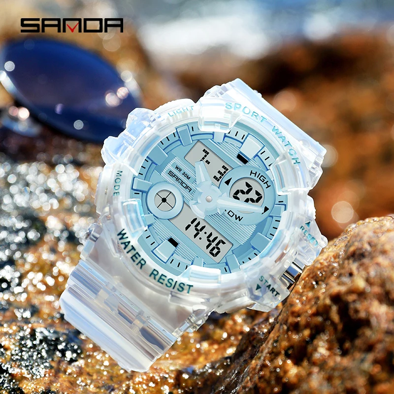 SANDA Sport Watch Men Waterproof Top Brand Digital Watches Transparent Band Dual Display Quartz Wristwatch Reloj De Hombre
SANDA Sport Watch Men Waterproof Top Brand Digital Watches Transparent Band Dual Display Quartz Wristwatch Reloj De Hombre
