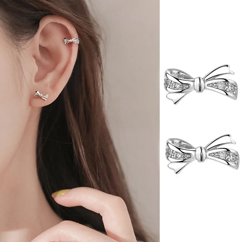 Sweet Korean Fashion Bow-knot Zircon Stud Earrings For Women Girl Jewelry Brincos Bijoux pendientes
Sweet Korean Fashion Bow-knot Zircon Stud Earrings For Women Girl Jewelry Brincos Bijoux pendientes