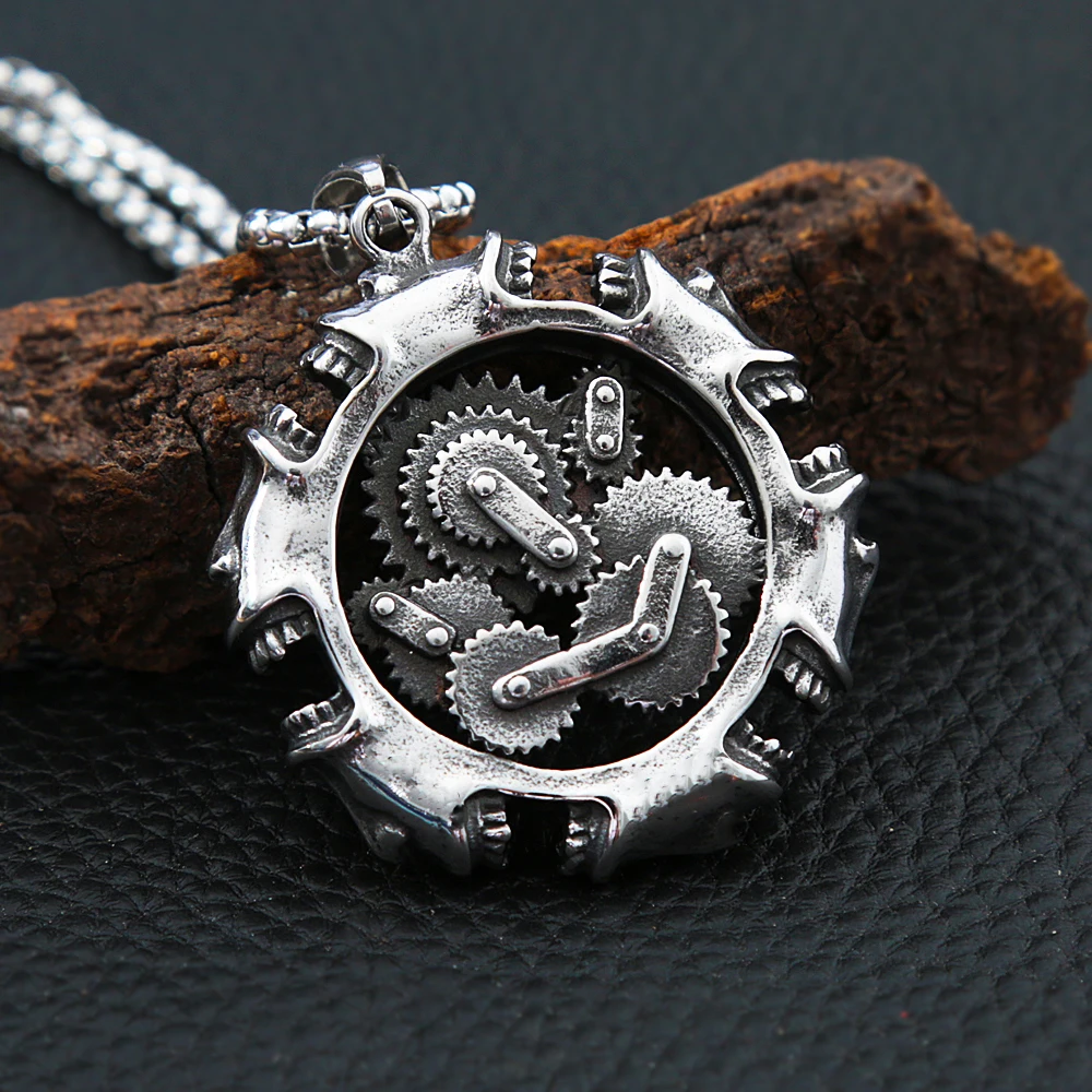 Punk Rock Mechanical Skull Pendant Necklace Men's Chain Gothic Stainless Steel Mechanical Gear Biker Necklace Fashion Jewelry
Punk Rock Mechanical Skull Pendant Necklace Men's Chain Gothic Stainless Steel Mechanical Gear Biker Necklace Fashion Jewelry