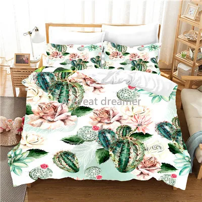 3D Print Plants Cacti Bedding Set Green White Color Bed Set Home Textiles Simple Duvet Cover Sets Adult Bed Comforters 
3D Print Plants Cacti Bedding Set Green White Color Bed Set Home Textiles Simple Duvet Cover Sets Adult Bed Comforters