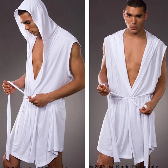 New arrivals men fashion sleeveless ultrathin robe with hood mens bodysuit peignoir homme summer sexy bathrobe long bath robe
New arrivals men fashion sleeveless ultrathin robe with hood mens bodysuit peignoir homme summer sexy bathrobe long bath robe
