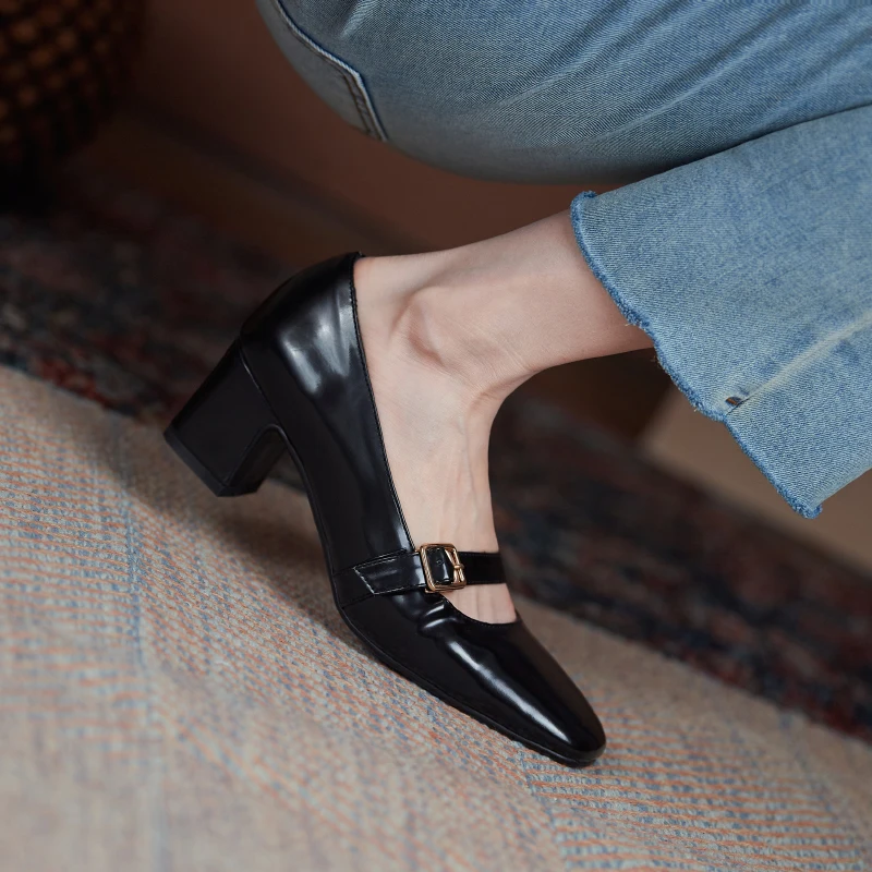 QZYERAI 2021 European Ms. Dress Shoes Women Genuine Leather Cowhide Women's Shoes Professional Wedding Party Shoes Mary Janes
QZYERAI 2021 European Ms. Dress Shoes Women Genuine Leather Cowhide Women's Shoes Professional Wedding Party Shoes Mary Janes