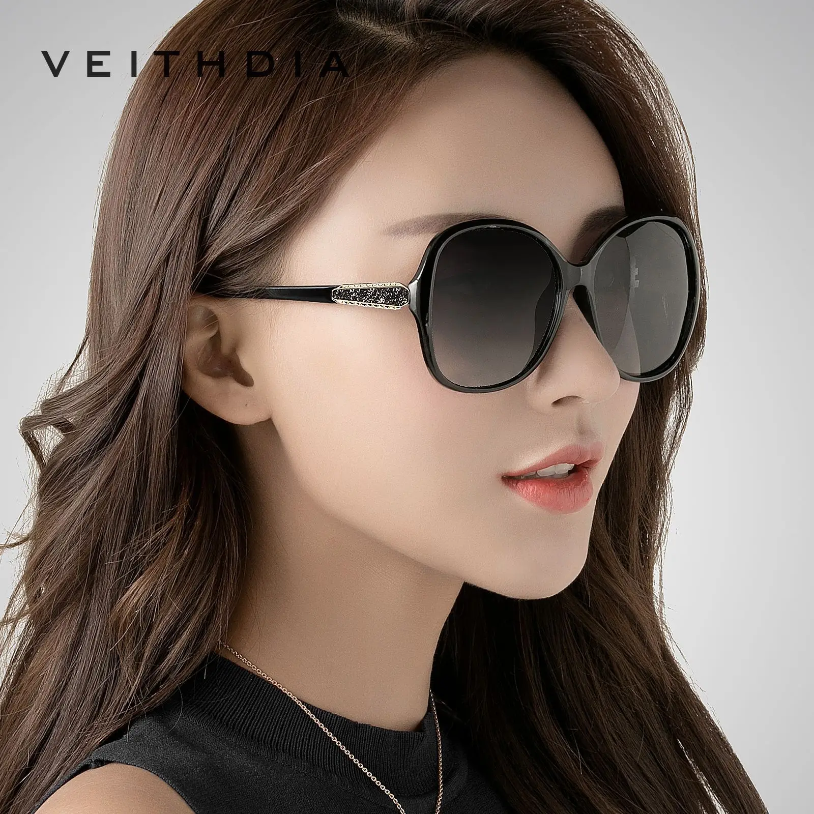 

VEITHDIA 2021 Fashion Diamond Women Colour Luxury Oversized Sunglasses Elegant oculos de sol Sun glasses shades for women UV400