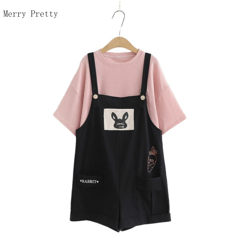 Women Sets Cartoon Embroidery Striped T Shirts And Print Strap Shorts Casual Lady Suit 2021 Summer Korea Femme Two Pieces Set
Women Sets Cartoon Embroidery Striped T Shirts And Print Strap Shorts Casual Lady Suit 2021 Summer Korea Femme Two Pieces Set