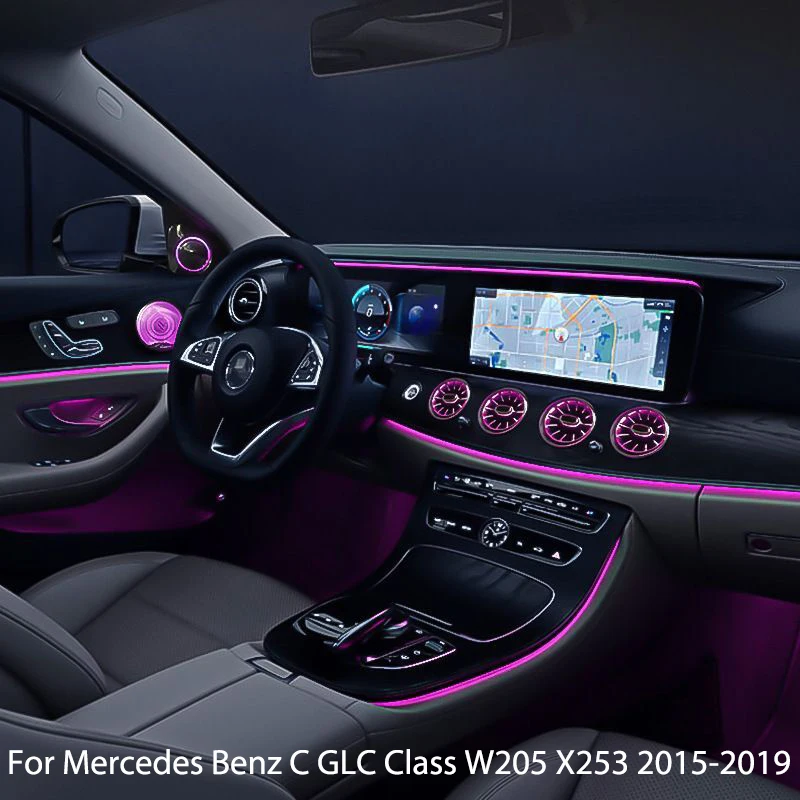 

Для Mercedes Benz C GLC Class W205 X253 2015-2019 Автомобильная внутренняя Передняя консоль Кондиционер вентиляционная решетка турбо стиль Замена