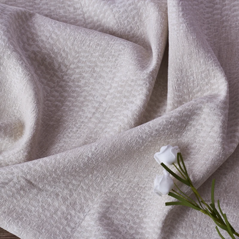 

High Quality Flax Cotton fabric Jacquard Hemp with Rain and Dew tissu Fashion dress, cheongsam, jacket, bust skirt tissus