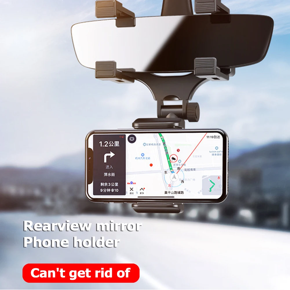 180°Rotatable Car Rearview Mirror Phone Holder Mount GPS Stand Bracket for 4.0-6.5 inch Phone Car Accessories Interior Parts
180°Rotatable Car Rearview Mirror Phone Holder Mount GPS Stand Bracket for 4.0-6.5 inch Phone Car Accessories Interior Parts
