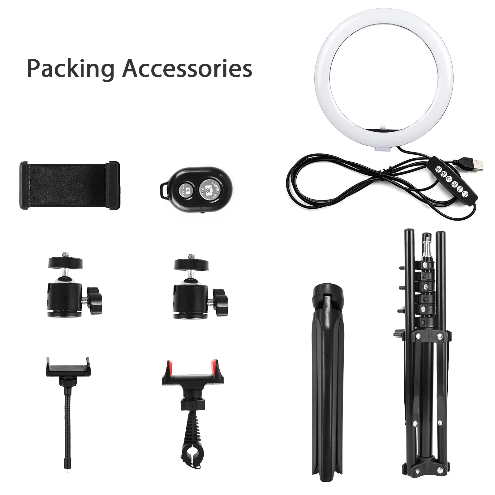 Andoer 10" RGB Ring Light Colorful LED Light Photography Remote Shutter 150cm Light Stand Mini Desktop Tripod for Video Vlog
Andoer 10" RGB Ring Light Colorful LED Light Photography Remote Shutter 150cm Light Stand Mini Desktop Tripod for Video Vlog