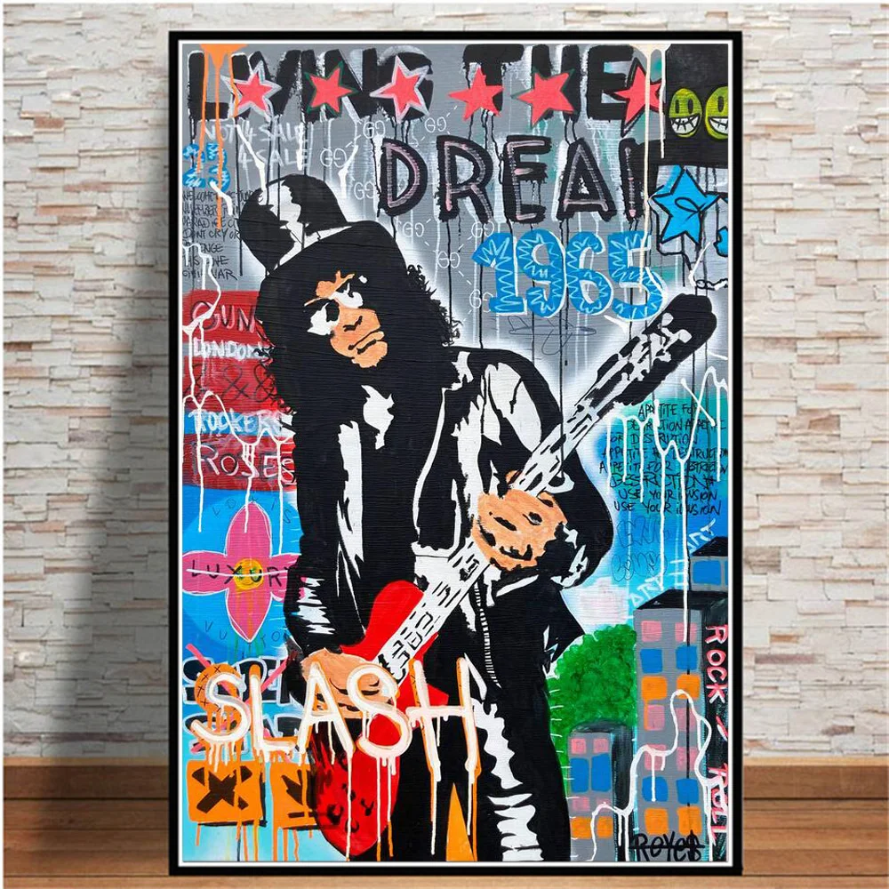 Rock And Roll Music Superstar Graffiti Street Art Portrait Cartoon Poster And Prints Wall Decorative Canvas Painting For Room
Rock And Roll Music Superstar Graffiti Street Art Portrait Cartoon Poster And Prints Wall Decorative Canvas Painting For Room