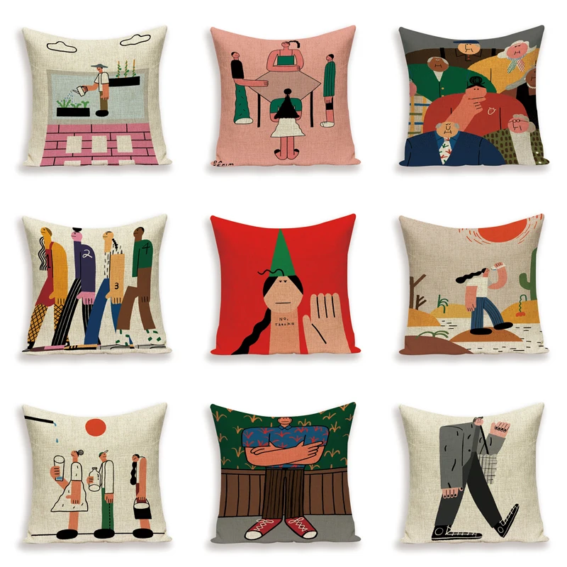 Cartoon Human Cushion Covers Colorful Decorative Pillows Case Portrait Decor Sofa Pillow Cases Linen Car Cushions Cover
Cartoon Human Cushion Covers Colorful Decorative Pillows Case Portrait Decor Sofa Pillow Cases Linen Car Cushions Cover