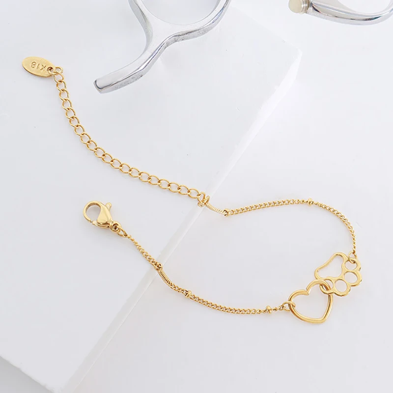 Titanium Steel Cute Romantic Cat Paw Heart Charm Bracelet for Women Jewelry Accesorios Mujer 2022 Teen Friendship Bracelets
Titanium Steel Cute Romantic Cat Paw Heart Charm Bracelet for Women Jewelry Accesorios Mujer 2022 Teen Friendship Bracelets