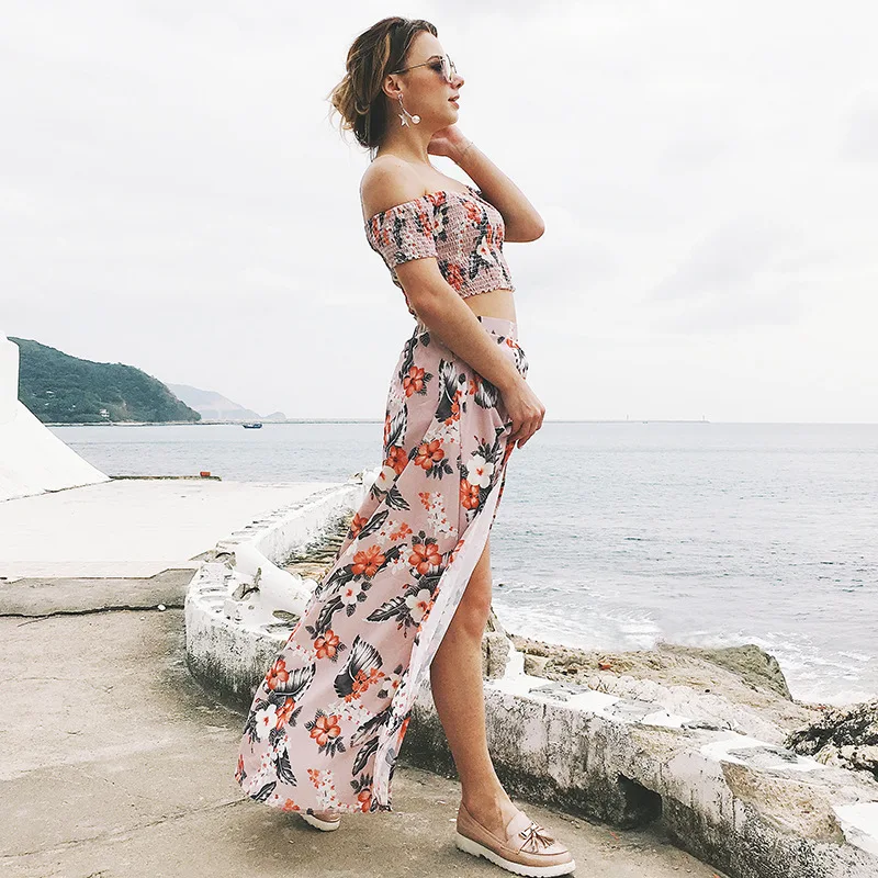 Women Dress 2021 Casual Two Piece Suit Slash Neck Off Shoulder Short Sleeve Print Split Chiffon Bohemian Dress Donsignet
Women Dress 2021 Casual Two Piece Suit Slash Neck Off Shoulder Short Sleeve Print Split Chiffon Bohemian Dress Donsignet