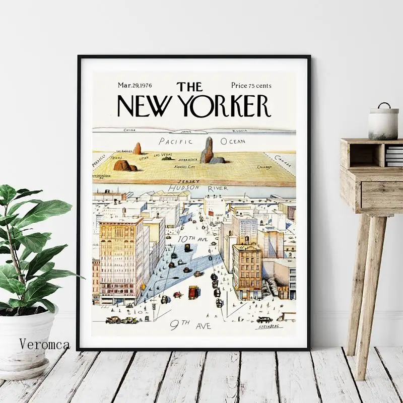 1960 New Yorker Magazine Cover Poster View of The World From 9Th Avenue Map Vintage Print Wall Art Picture Canvas Painting Decor
1960 New Yorker Magazine Cover Poster View of The World From 9Th Avenue Map Vintage Print Wall Art Picture Canvas Painting Decor