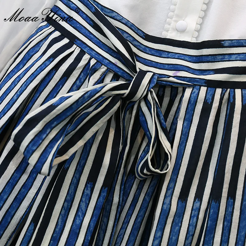 MoaaYina Fashion Runway Summer Skirts Suit Women Long sleeve White Blouses and print Striped Skirts Two Pieces Set
MoaaYina Fashion Runway Summer Skirts Suit Women Long sleeve White Blouses and print Striped Skirts Two Pieces Set