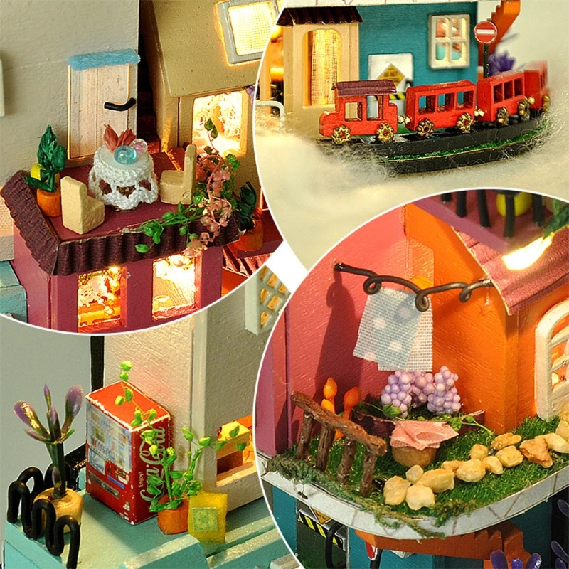 C5AA Dollhouse Miniature with Furniture, DIY Wooden Dollhouse Kit Plus Dust Proof
C5AA Dollhouse Miniature with Furniture, DIY Wooden Dollhouse Kit Plus Dust Proof