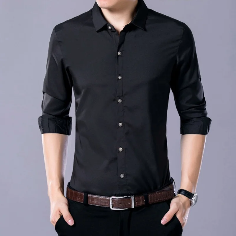 Brand 2021 New Men's Shirt Business Casual Solid Color Long Sleeve Dress Shirts Men Wedding Party Shirt for Male
Brand 2021 New Men's Shirt Business Casual Solid Color Long Sleeve Dress Shirts Men Wedding Party Shirt for Male
