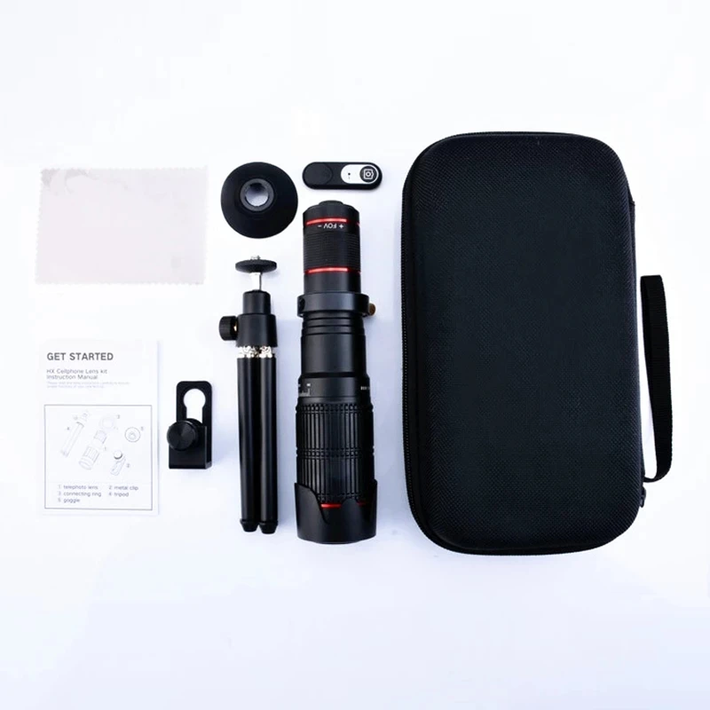 36X Telescope Telephoto Zoom lens 4K HD Camera with Tripod Remote Control for Android Apple Mobile Phone Tablets Camping Sports
36X Telescope Telephoto Zoom lens 4K HD Camera with Tripod Remote Control for Android Apple Mobile Phone Tablets Camping Sports