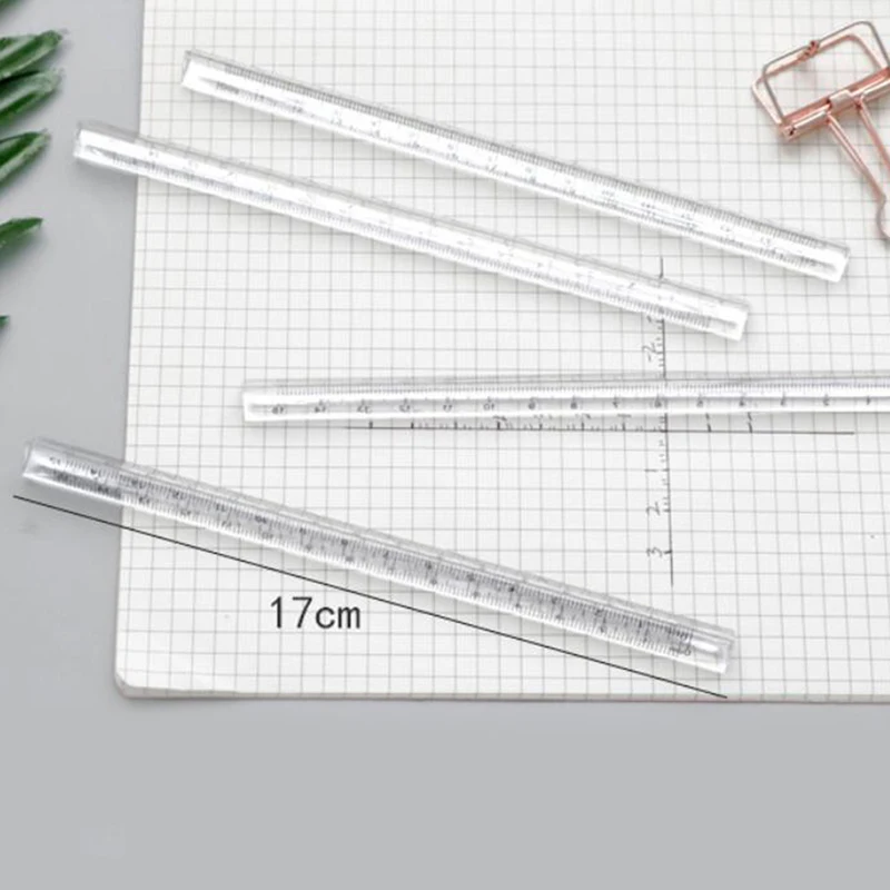 

Прозрачная прямая Линейка 15 см, Канцтовары для студентов, простые треугольные линейки, двухсторонние акриловые измерительные инструменты