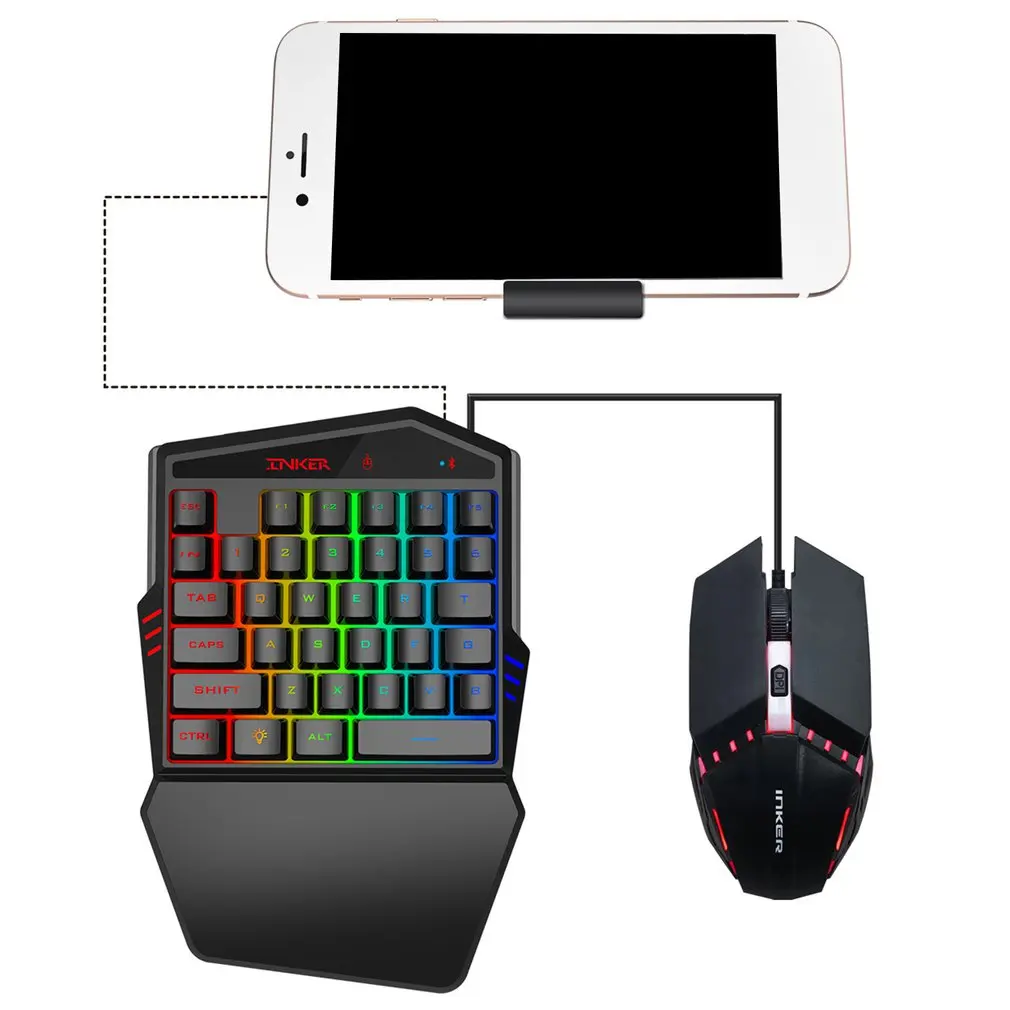 One-handed V100 Mechanical Gaming Keyboard And H300 RGB Gaming Mouse Combo Gaming USB 35 Keys Keypad
One-handed V100 Mechanical Gaming Keyboard And H300 RGB Gaming Mouse Combo Gaming USB 35 Keys Keypad
