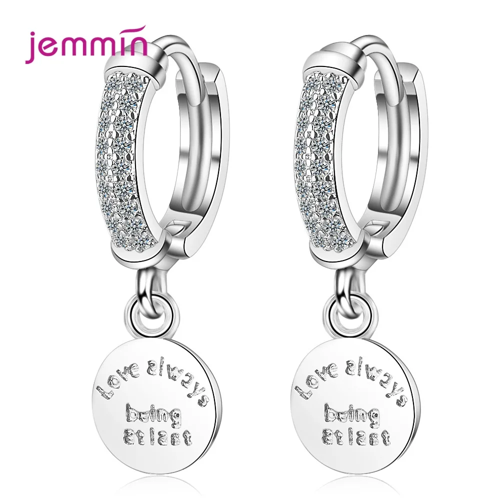 Genuine 925 Sterling Silver Dangle Earrings With Round Love Brand Elegant Women Fashion Dangle Earrings For Engagement Dating 
Genuine 925 Sterling Silver Dangle Earrings With Round Love Brand Elegant Women Fashion Dangle Earrings For Engagement Dating