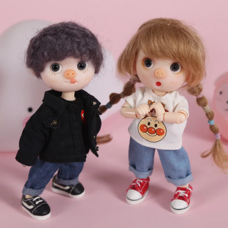 M0039 children handmade toy 1/12 ob11 Doll blyth BJD/SD doll Accessories GSC Jeans wide leg pants 1pcs | Игрушки и хобби