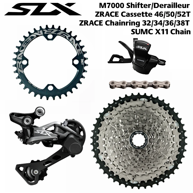 MTB Shimano SLX набор из двух колец: ZRACE Cassette SUMC Chains BCD104 1x11 скоростей 5 групп|Велосипедный