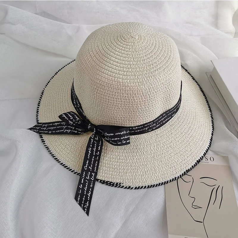 Classic Paper Straw Hat Sun Straw Hats Women Panama Hat Summer Beach Wide Brim fishmen hat with Letter streamer summer hat
Classic Paper Straw Hat Sun Straw Hats Women Panama Hat Summer Beach Wide Brim fishmen hat with Letter streamer summer hat