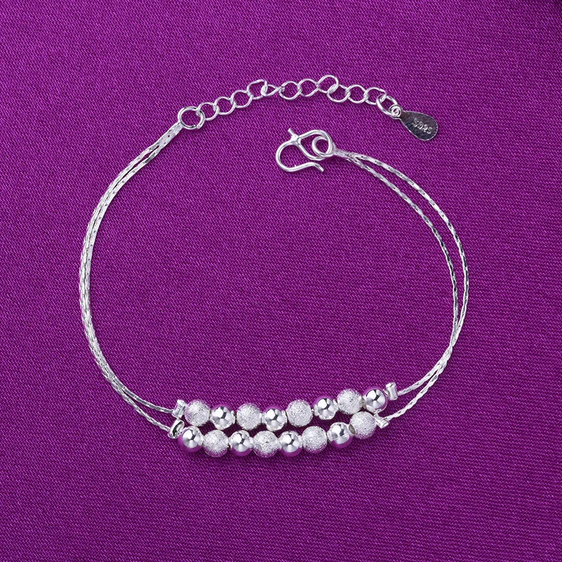 High Quality 925 Sterling Silver Simplicity Double 16 Beads Chain Anklet Bracelet 20-25CM Women Party Charm Jewelry Gifts
High Quality 925 Sterling Silver Simplicity Double 16 Beads Chain Anklet Bracelet 20-25CM Women Party Charm Jewelry Gifts