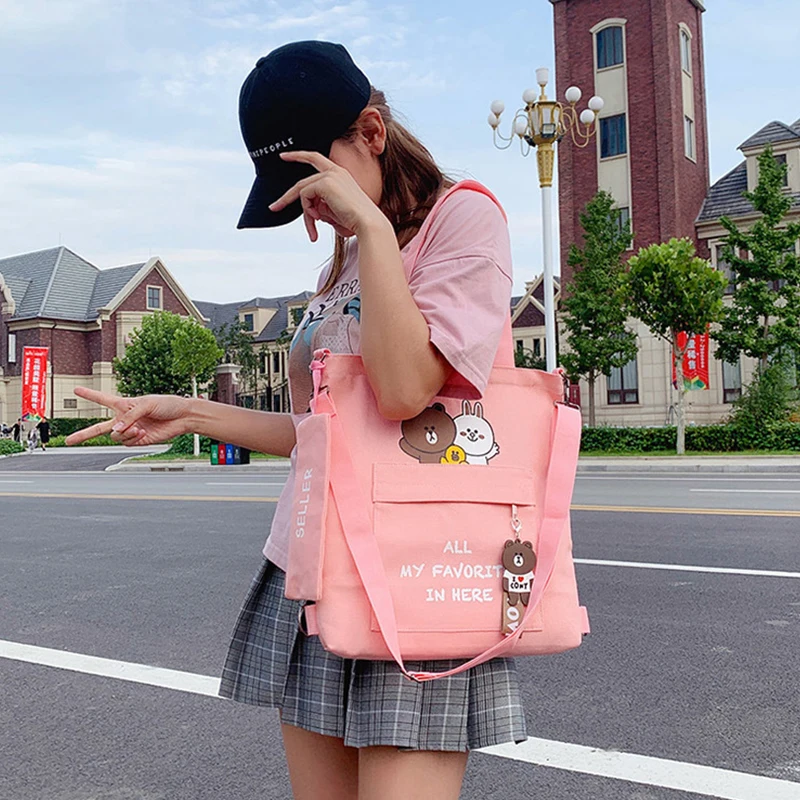 Cartoon Printing Canvas Bags Women's Shoulder Bags Female Large Capacity Messenger Backpack Women Crossbody Bags Girls Backpack
Cartoon Printing Canvas Bags Women's Shoulder Bags Female Large Capacity Messenger Backpack Women Crossbody Bags Girls Backpack