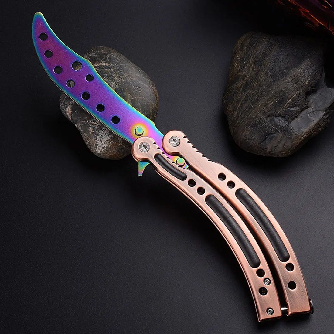 Training Knife Game Introduction Colorful Knife Opaque Blunt Blade Butterfly Training Bag CS
Training Knife Game Introduction Colorful Knife Opaque Blunt Blade Butterfly Training Bag CS