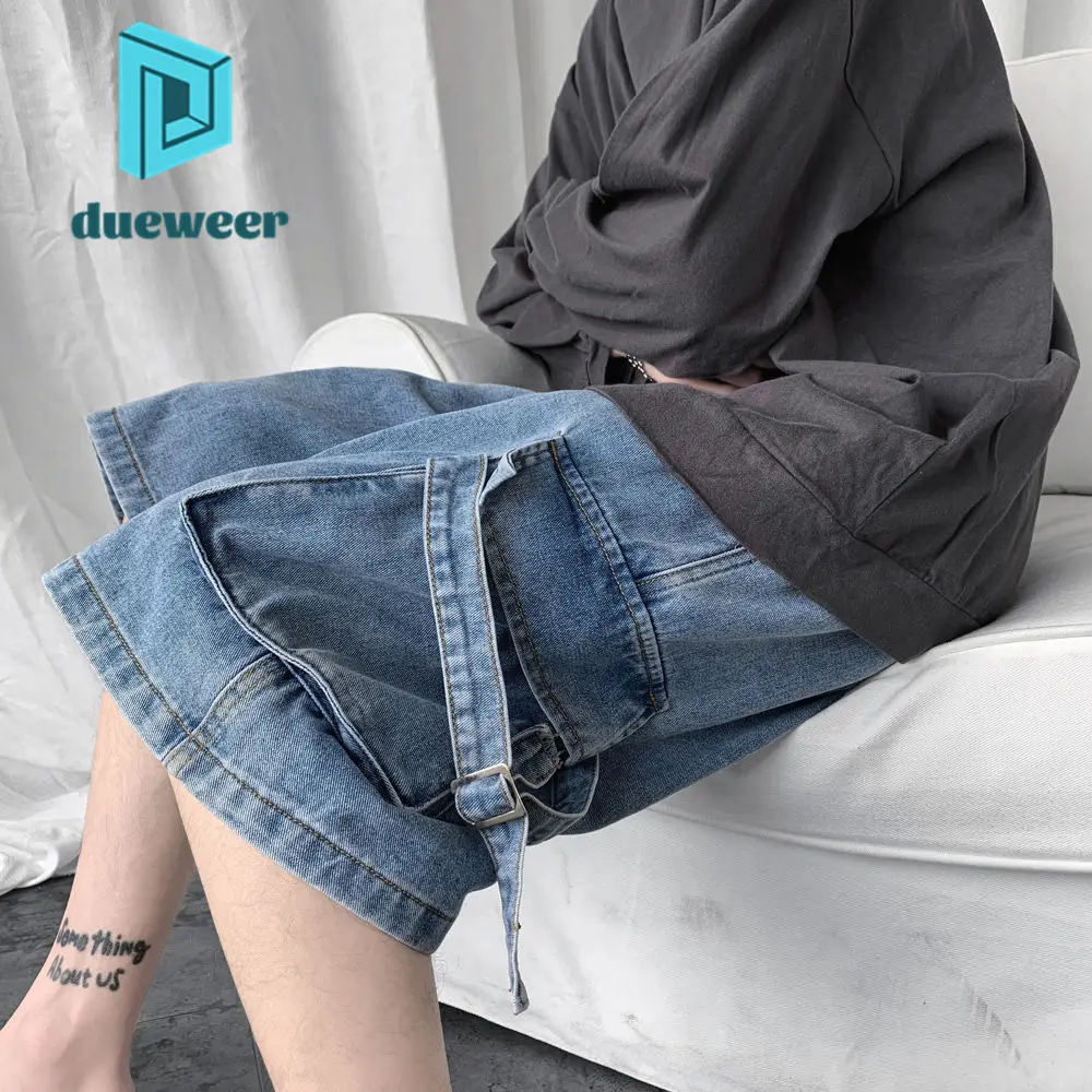 DUEWEER Mens Cargo Denim Shorts Summer Baggy Straight Knee Length Pants Men Students Distressed Harajuku Wide Leg Denim Pants
DUEWEER Mens Cargo Denim Shorts Summer Baggy Straight Knee Length Pants Men Students Distressed Harajuku Wide Leg Denim Pants