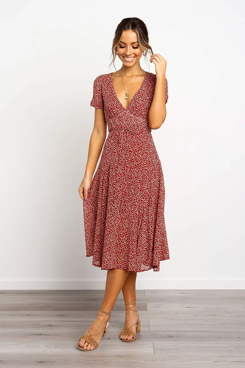Women Elegant Dress Vintage Floral Print Party Midi Dresses Summer V-Neck Sexy Casual Slim High Waist Long Vestidos
Women Elegant Dress Vintage Floral Print Party Midi Dresses Summer V-Neck Sexy Casual Slim High Waist Long Vestidos