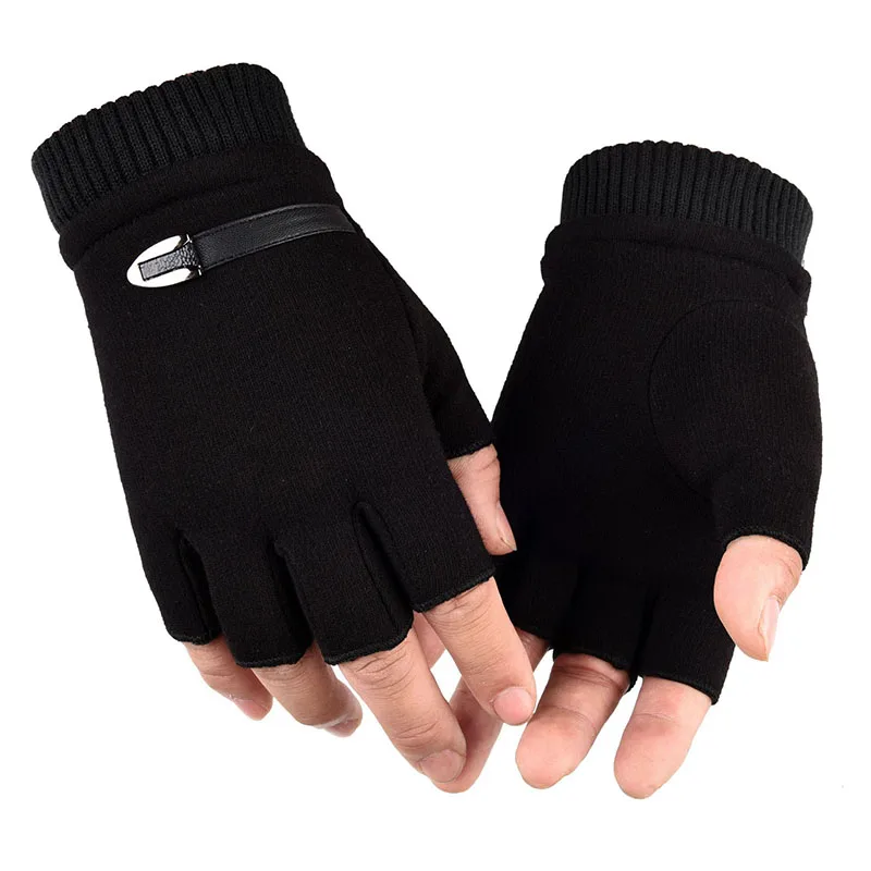Casual Warm Knitted Half Fingers Men Gloves Winter Autumn Fleece Fingerless Gloves Outdoor Driving Mittens Male
Casual Warm Knitted Half Fingers Men Gloves Winter Autumn Fleece Fingerless Gloves Outdoor Driving Mittens Male