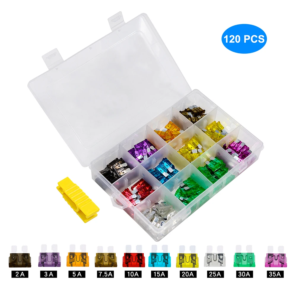 120pcs 2a-35a Car Blade Fuses Mini Blade Fuses Assortment Kit Automotive Fuses Kit For Automotive Car Replacement Automotive Kit
120pcs 2a-35a Car Blade Fuses Mini Blade Fuses Assortment Kit Automotive Fuses Kit For Automotive Car Replacement Automotive Kit