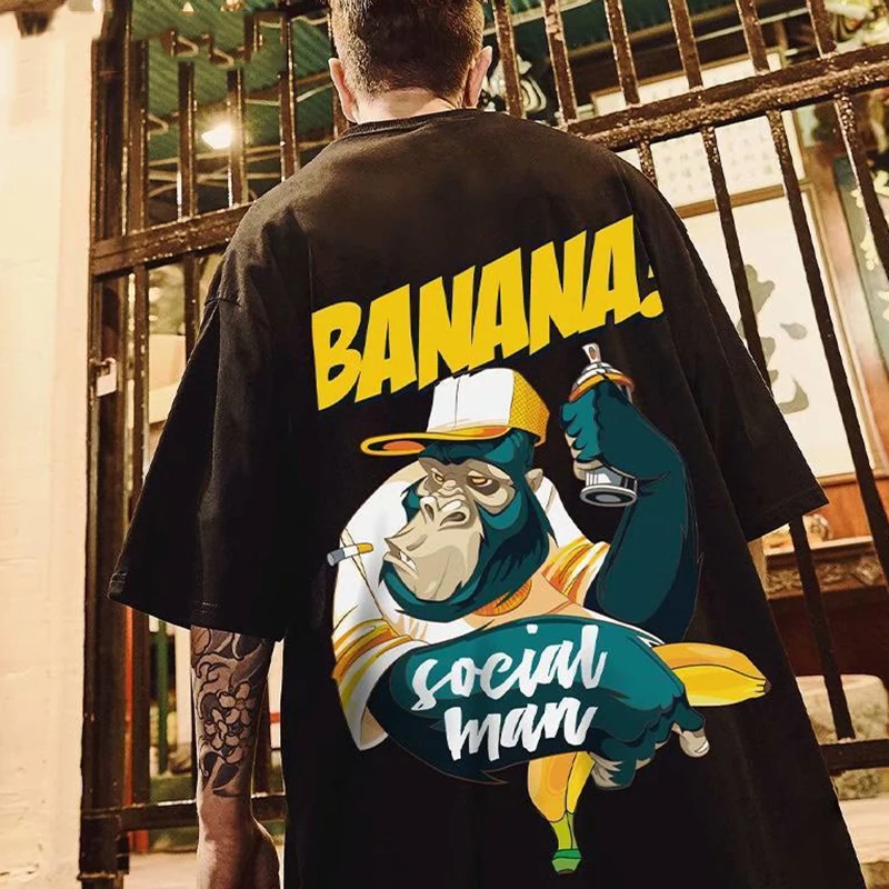 Hip Hop mens cotton T-shirt fashion loose men BF student banana print short-sleeved tees cool man wear Round neck tshirt
Hip Hop mens cotton T-shirt fashion loose men BF student banana print short-sleeved tees cool man wear Round neck tshirt