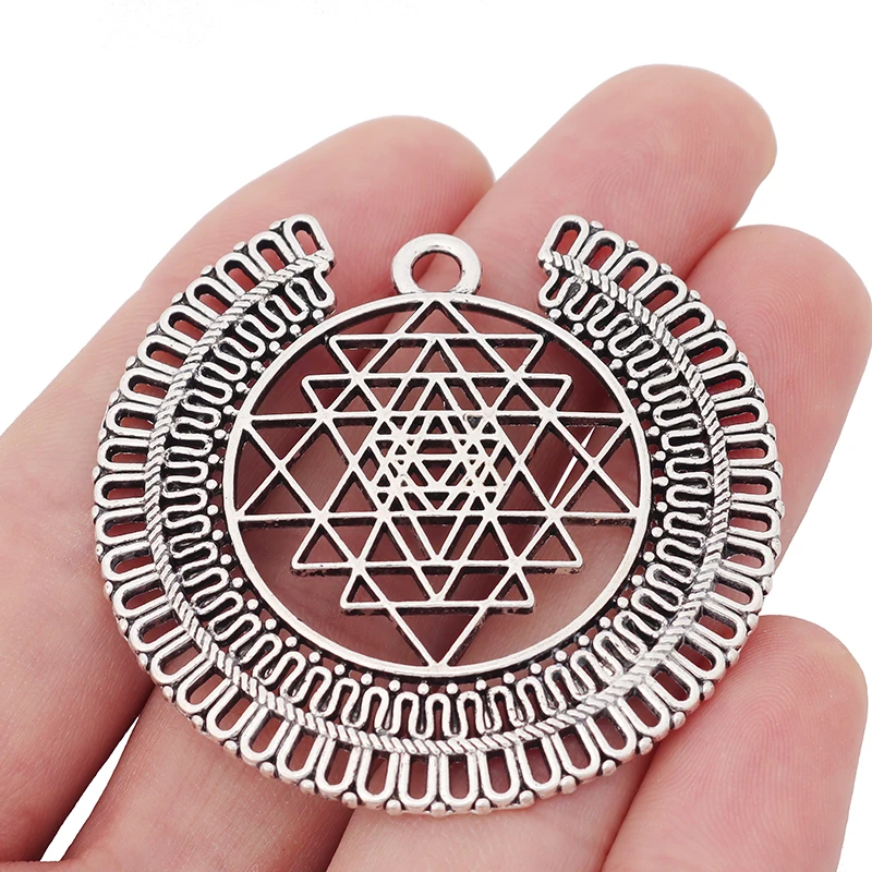 3 x Tibetan Silver Large Round Sri Yantra Meditation Charms Pendants for Necklace Jewelry Making Findings 50x48mm
3 x Tibetan Silver Large Round Sri Yantra Meditation Charms Pendants for Necklace Jewelry Making Findings 50x48mm