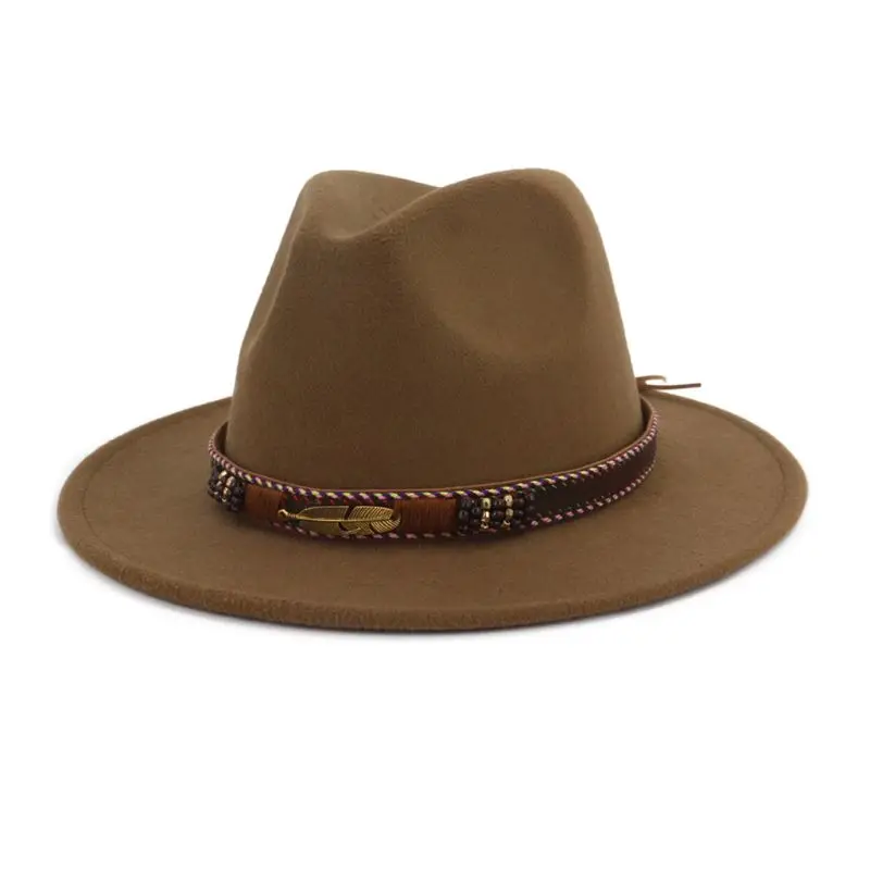 Men Women Vintage Ethnic Felt Shallow Fedoras Hat With Woven Belt Buckle Sunscreen Wide Brim Formal Floppy Trilby Jazz Cap 2XPC
Men Women Vintage Ethnic Felt Shallow Fedoras Hat With Woven Belt Buckle Sunscreen Wide Brim Formal Floppy Trilby Jazz Cap 2XPC