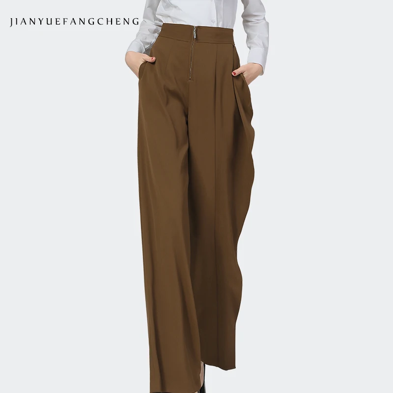 Fashion Solid Brown Women' Pants Ruffles Spring Summer Long Trousers High Waist Straight Loose Plus Size Female Casual Bottoms
Fashion Solid Brown Women' Pants Ruffles Spring Summer Long Trousers High Waist Straight Loose Plus Size Female Casual Bottoms