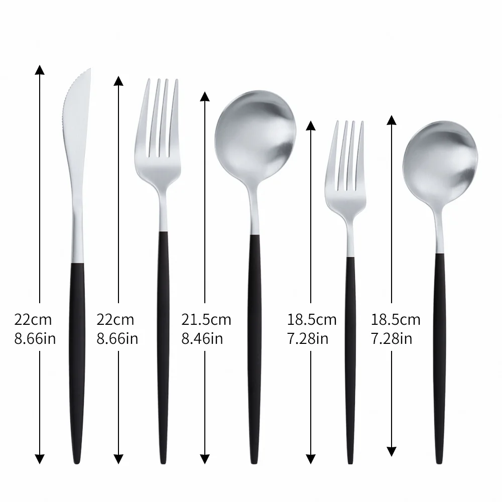 Cutlery Stainless Steel Tableware Set Spoon Fork Knife Dinner Service Flatware Luxury Dinnerware Matte Black Silver Cutlery Set
Cutlery Stainless Steel Tableware Set Spoon Fork Knife Dinner Service Flatware Luxury Dinnerware Matte Black Silver Cutlery Set