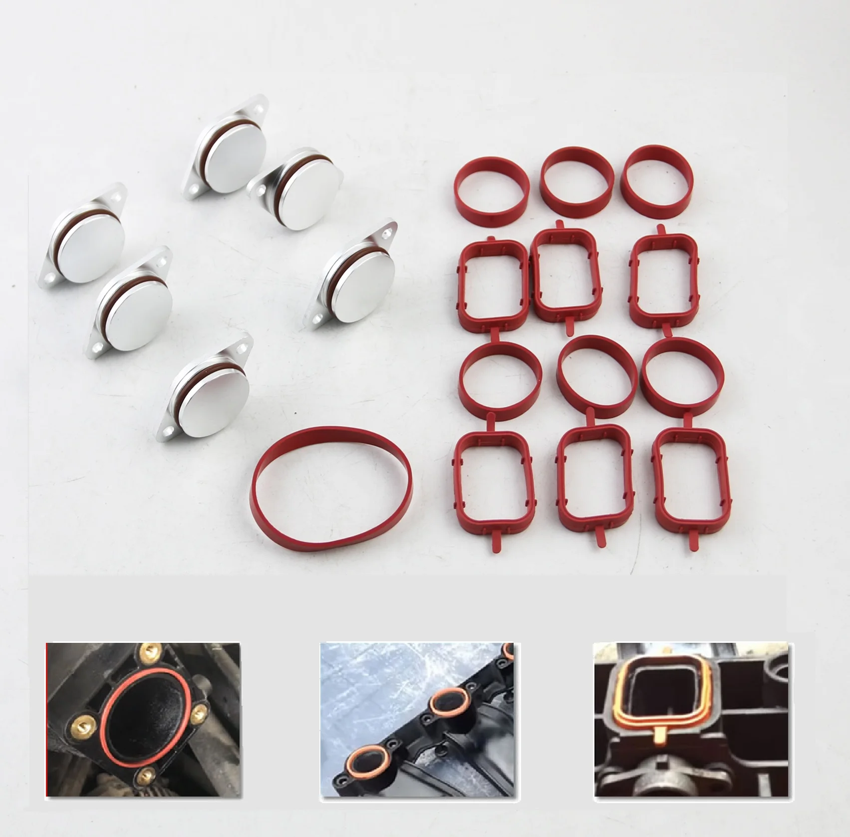 6 PCS 22/33mm OEM Design By Aluminum For BMW 320d Swirl Flap Blanking Plates Seal With Intake Manifold Gasket 6 Cylinder 
6 PCS 22/33mm OEM Design By Aluminum For BMW 320d Swirl Flap Blanking Plates Seal With Intake Manifold Gasket 6 Cylinder