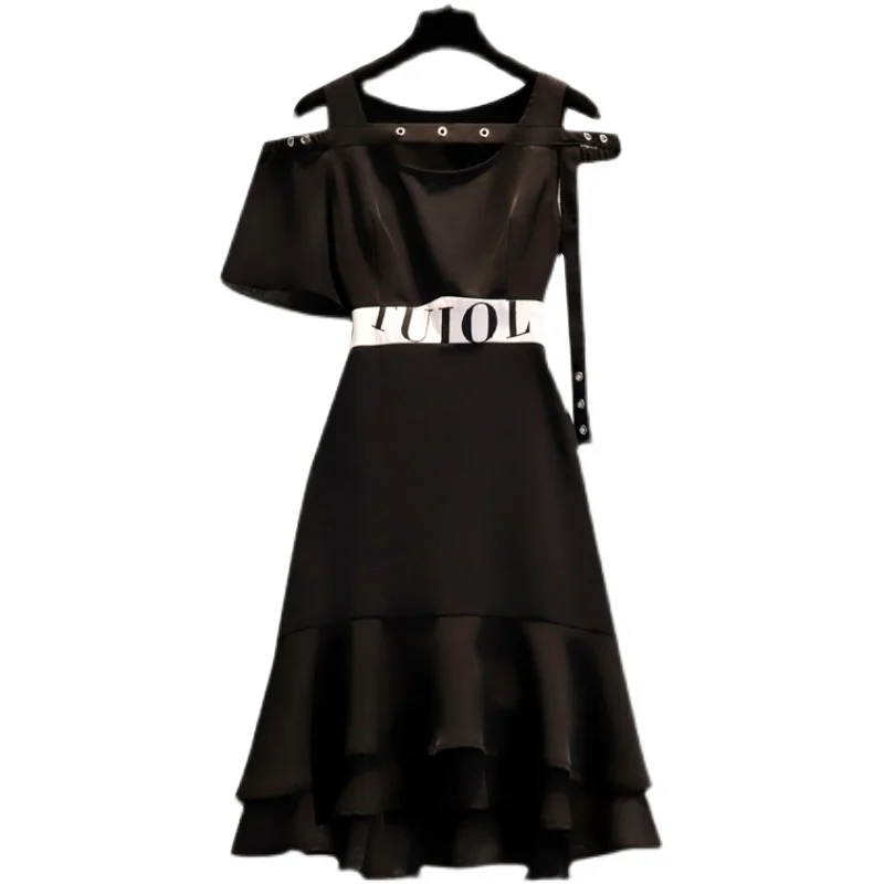 Women Korean Dress One Piece Summer 2021 New Fashion Office Lady Ruffles Short Sleeve Solid O-Neck Black Dresses Robe
Women Korean Dress One Piece Summer 2021 New Fashion Office Lady Ruffles Short Sleeve Solid O-Neck Black Dresses Robe