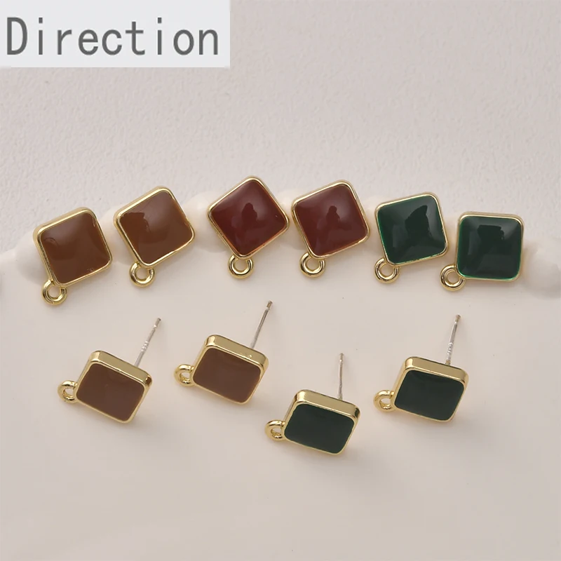 Alloy electroplating retro literary drop oil square belt dangle earrings diy handmade jewelry accessories materials
Alloy electroplating retro literary drop oil square belt dangle earrings diy handmade jewelry accessories materials