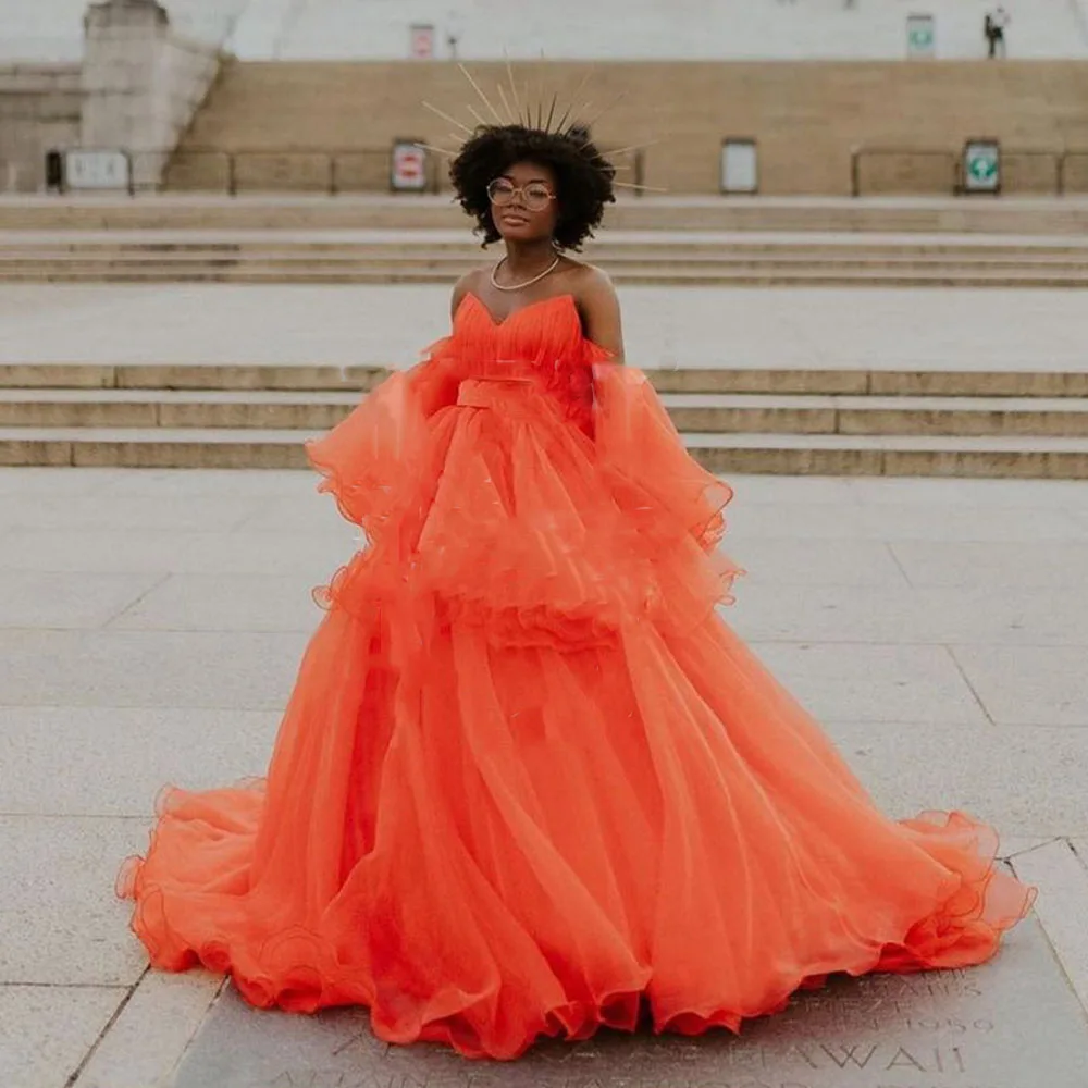Photo Shoot Off Shoulder Evening Dresses Puffy Orange vestidos formales vestido de fiesta de boda Fashion Evening Dress Long
Photo Shoot Off Shoulder Evening Dresses Puffy Orange vestidos formales vestido de fiesta de boda Fashion Evening Dress Long